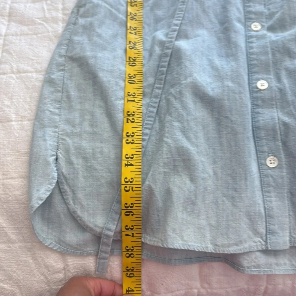 Adam Lippes chambray knee-length long sleeve Shirt Dress 10 - Picture 7 of 9